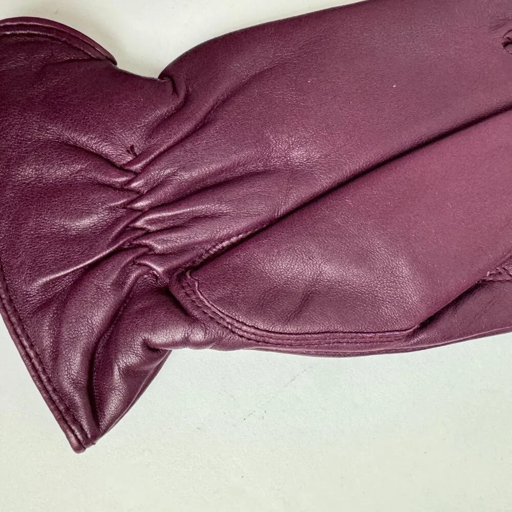 Carole Little Purple leather gloves Size XL